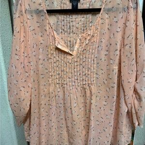 Torrid Peach Floral Blouse